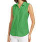Camisa feminina sem mangas Charter Club Cotton Piquet, verde, tamanho 14