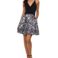 Vestido de festa feminino XSCAPE com zíper, estampa animal, alças finas, decote coração, acima do joelho, tamanho 12