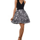 Vestido de festa feminino XSCAPE com zíper, estampa animal, alças finas, decote coração, acima do joelho, tamanho 12