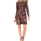 Vestido de coquetel curto de manga comprida Vince Camuto feminino, vermelho, tamanho 12