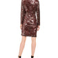Vestido de coquetel curto de manga comprida Vince Camuto feminino, vermelho, tamanho 12