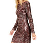 Vestido de coquetel curto de manga comprida Vince Camuto feminino, vermelho, tamanho 12