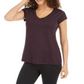 Blusa feminina Ideology Essential com decote em V mesclado, roxa, tamanho médio