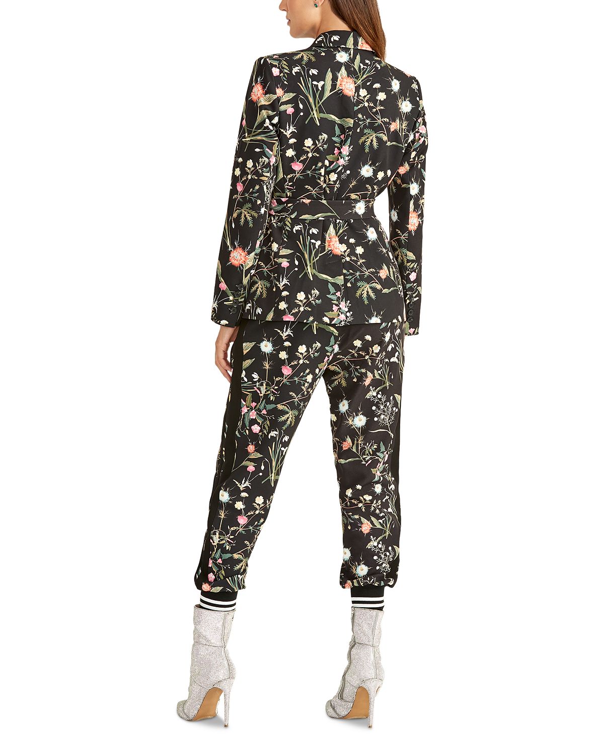 Blazer feminino Rachel Roy com botões florais elásticos para usar no trabalho, preto, tamanho 4