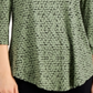 Blusa feminina com estampa geométrica e ombros descobertos, verde, tamanho pequeno, da coleção JM