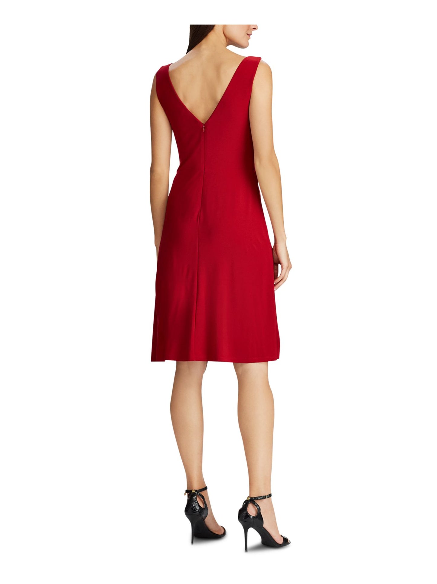 Vestido justo com aplicações Ralph Lauren feminino, vermelho, tamanho 10