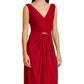 Vestido justo com aplicações Ralph Lauren feminino, vermelho, tamanho 10