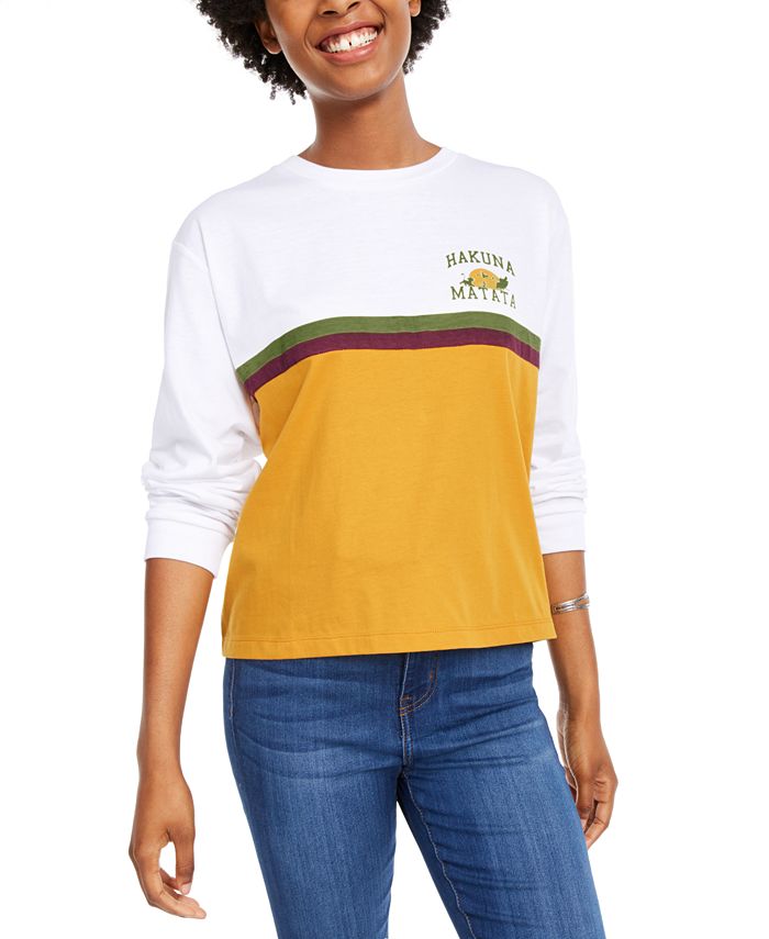 Camiseta feminina Disney Hakuna Matata com estampa colorida e estampada, tamanho XG, branca, infantil