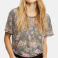 Camiseta feminina Free People Tourist, marrom, tamanho pequeno