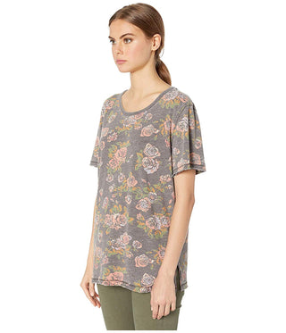 Camiseta feminina Free People Tourist, marrom, tamanho pequeno