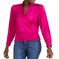 INC International Concepts Top Feminino de Cetim com Sobrepeliz Rosa Tamanho X-Grande