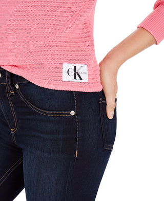 Calvin Klein Jeans Suéter de Algodão Feminino Rosa Tamanho P