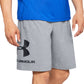 Under Armour Shorts de algodão estilo esportivo masculino cinza tamanho grande