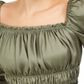 Blusa feminina Bar III com decote quadrado e manga bufante, verde, tamanho extragrande