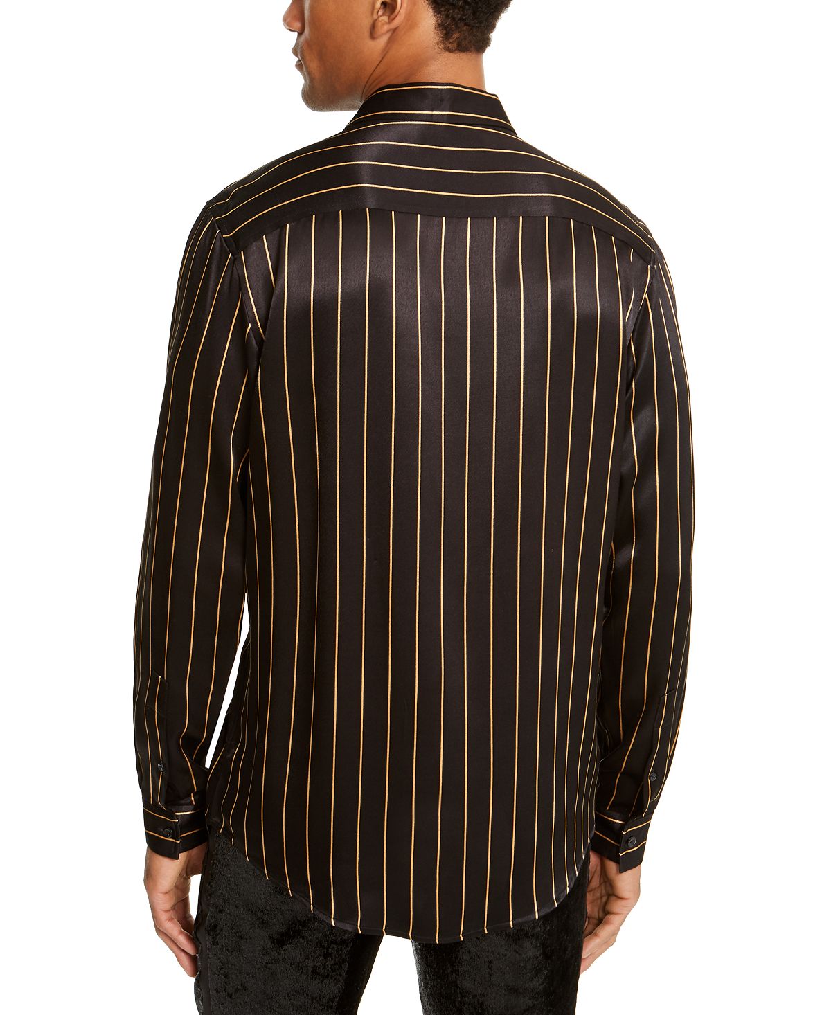 Camisa social listrada masculina INC International Concepts, preta, tamanho XXX-G