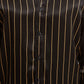 Camisa social listrada masculina INC International Concepts, preta, tamanho XXX-G