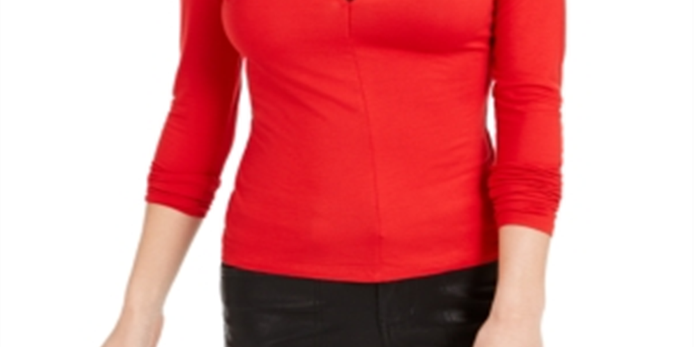 Guess Maida Peek a Boo Top Vermelho Tamanho M Feminino