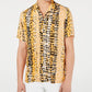 Camisa masculina com estampa animal da INC International Concepts, amarela, tamanho extragrande