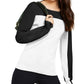 Suéter feminino colorblock da INC International Concepts, preto, tamanho grande
