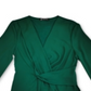 Blusa feminina com frente drapeada e manga bispo, tamanho médio, verde, da INC International Concepts