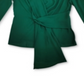Blusa feminina com frente drapeada e manga bispo, tamanho médio, verde, da INC International Concepts