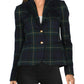 Ralph Lauren Blazer Xadrez Jacquard Feminino Preto Tamanho Pequeno Médio