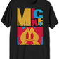 Camiseta masculina Jem com estampa do Mickey e blocos de cores, preta, tamanho grande