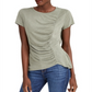 INC International Concepts Top feminino Earth franzido verde tamanho extragrande