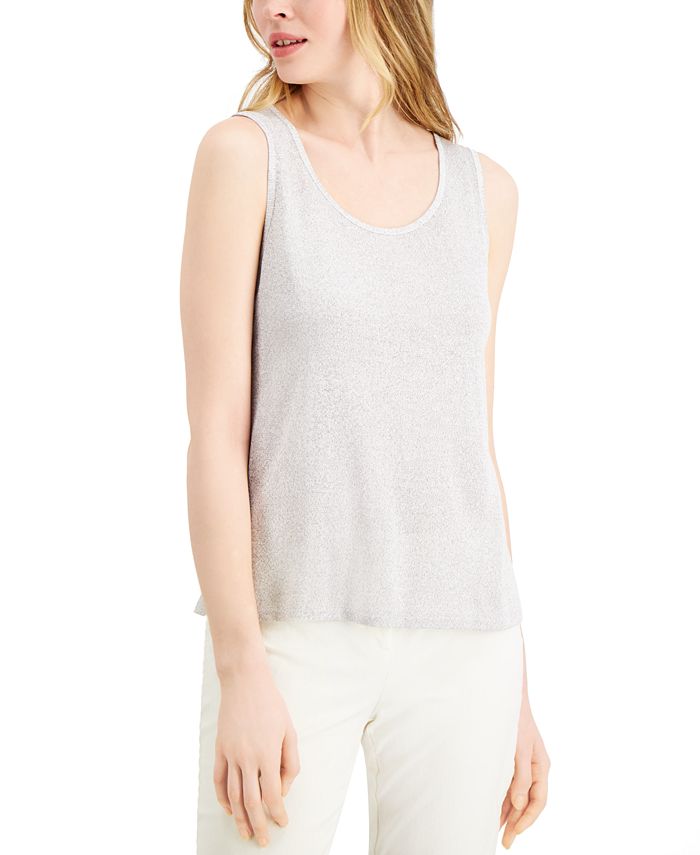 Blusa regata feminina Alfani de malha metálica cinza tamanho pequeno