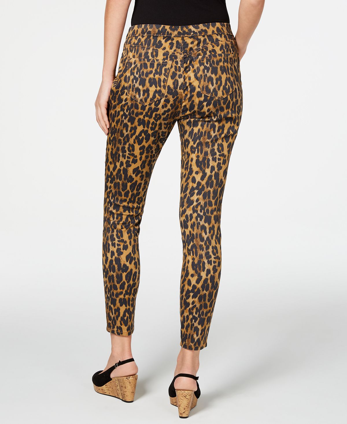 Calças jegging femininas estampadas estilo &amp; co, marrom, tamanho extragrande