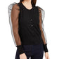 Cardigan feminino com manga trançada da INC International Concepts, preto, tamanho médio