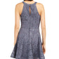 Vestido de festa curto sem mangas BCX feminino, estilo flare, cinza, tamanho 0