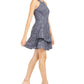 Vestido de festa curto sem mangas BCX feminino, estilo flare, cinza, tamanho 0