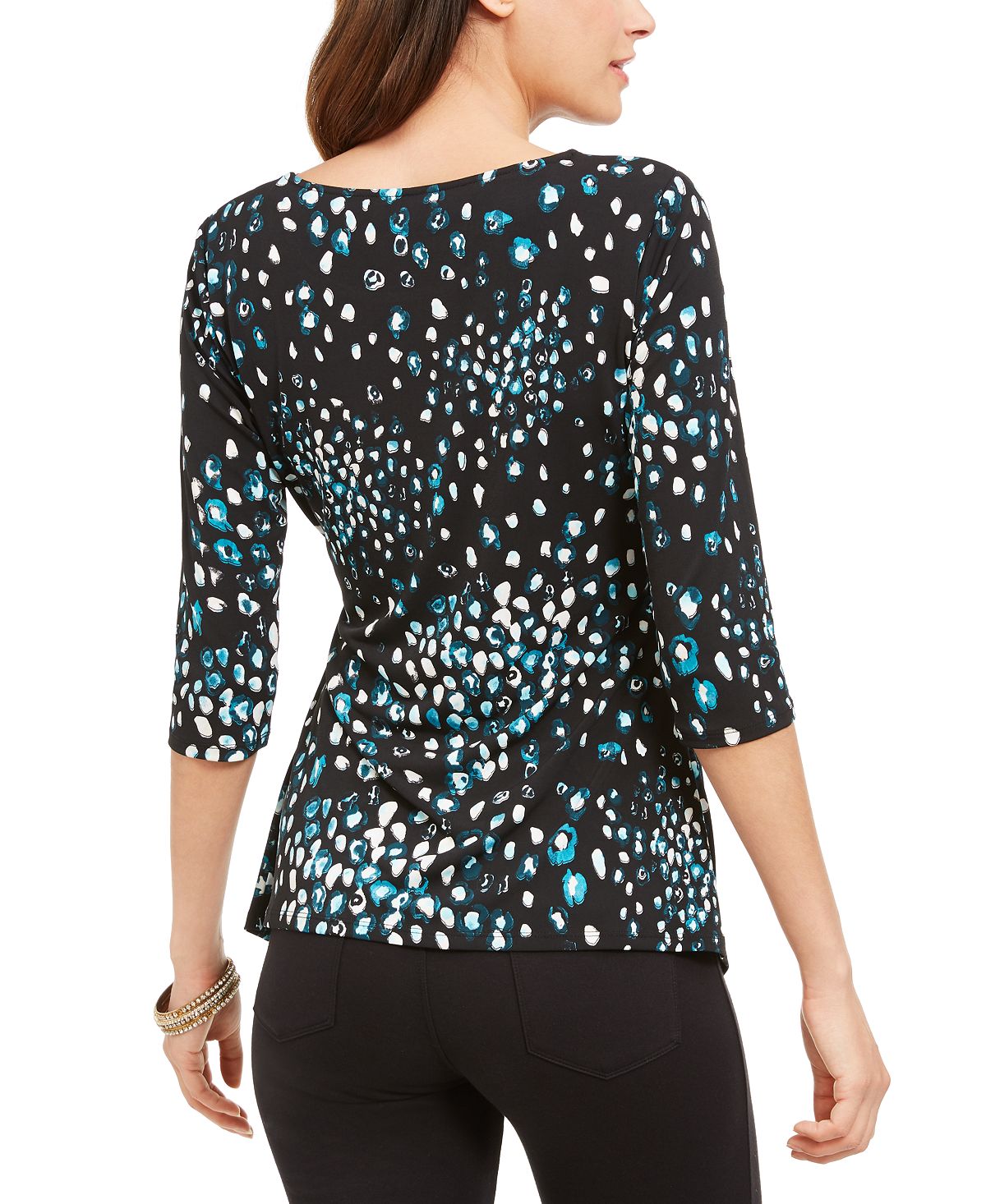 Blusa estampada feminina Alfani azul tamanho pequeno G