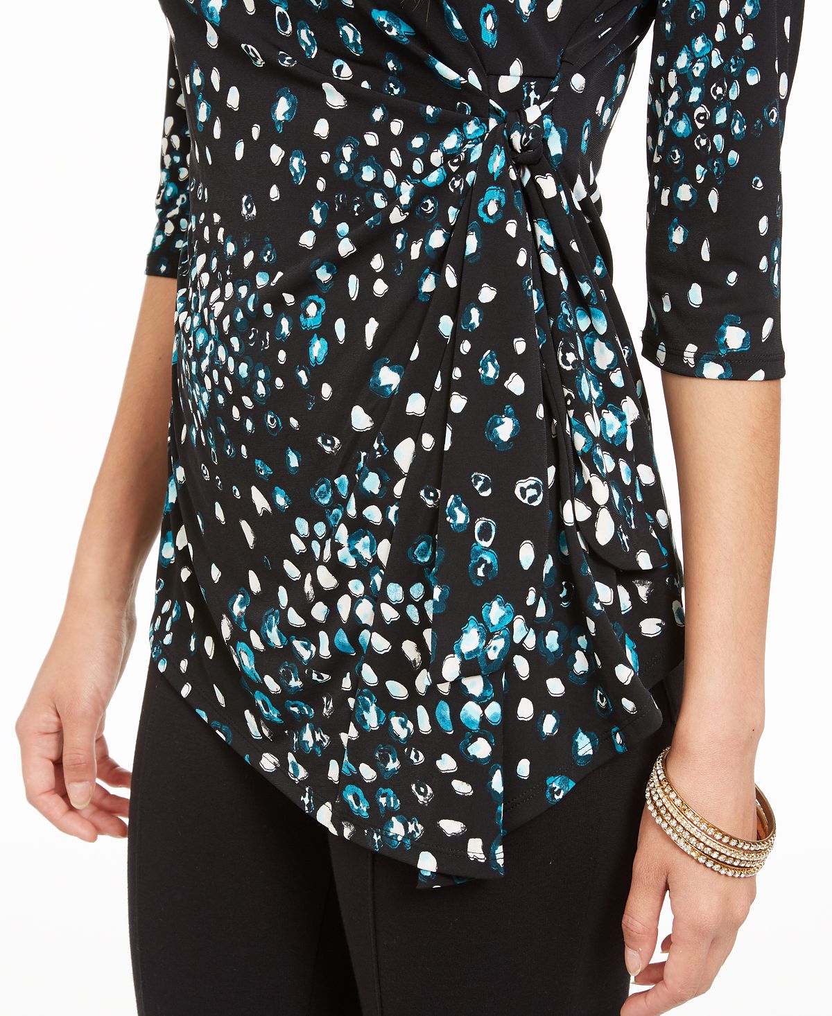 Blusa estampada feminina Alfani azul tamanho pequeno G