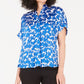 Blusa feminina Alfani estampada manga curta azul tamanho pequeno P