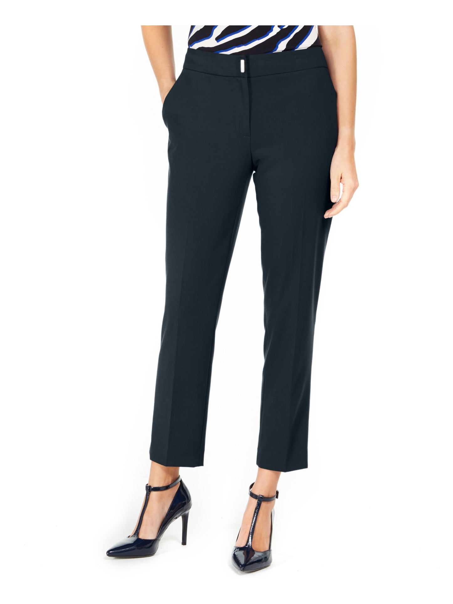 Calça social feminina Calvin Klein reta azul tamanho 16