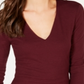 INC International Concepts Top feminino com decote em V, roxo, tamanho pequeno