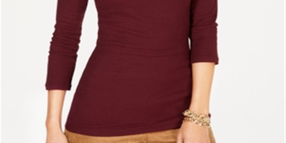 INC International Concepts Top feminino com decote em V, roxo, tamanho pequeno