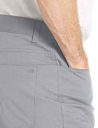 Calça Calvin Klein Masculina Slim Fit Autêntica com Cinco Bolsos Cinza Tamanho 33X32