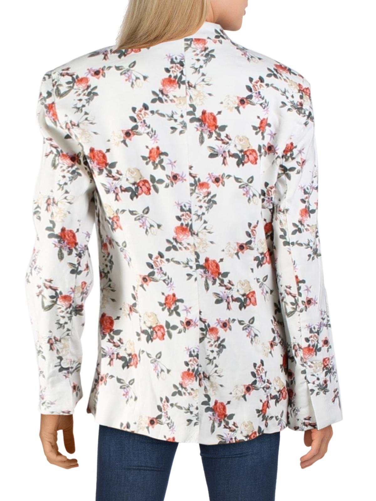 Blazer feminino floral INC International Concepts, branco, tamanho pequeno