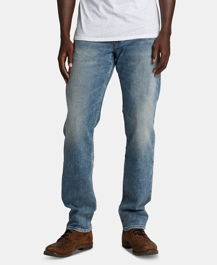 Calça jeans esportiva masculina Eddie Relaxed da Silver Jeans Co., azul, tamanho 36x34