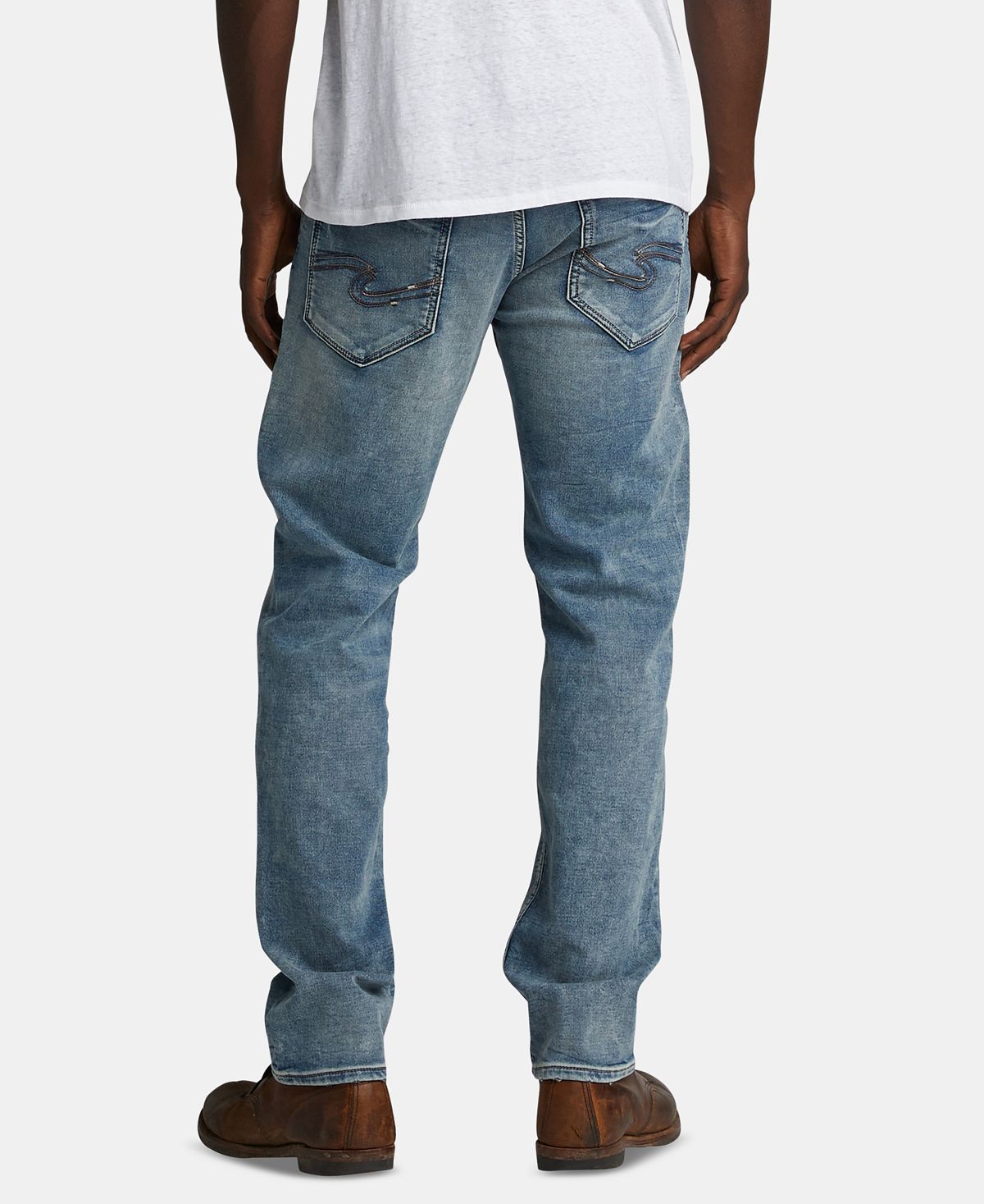 Calça jeans esportiva masculina Eddie Relaxed da Silver Jeans Co., azul, tamanho 36x34