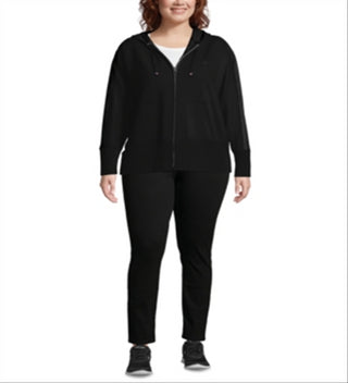 Moletom com capuz fitness feminino Champion, preto, tamanho 3X