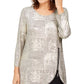 JM Collection Top Feminino com Zíper e Estampa Space Dyed Dourado Tamanho Pequeno P