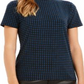 Top feminino Anne Klein azul tamanho X-S