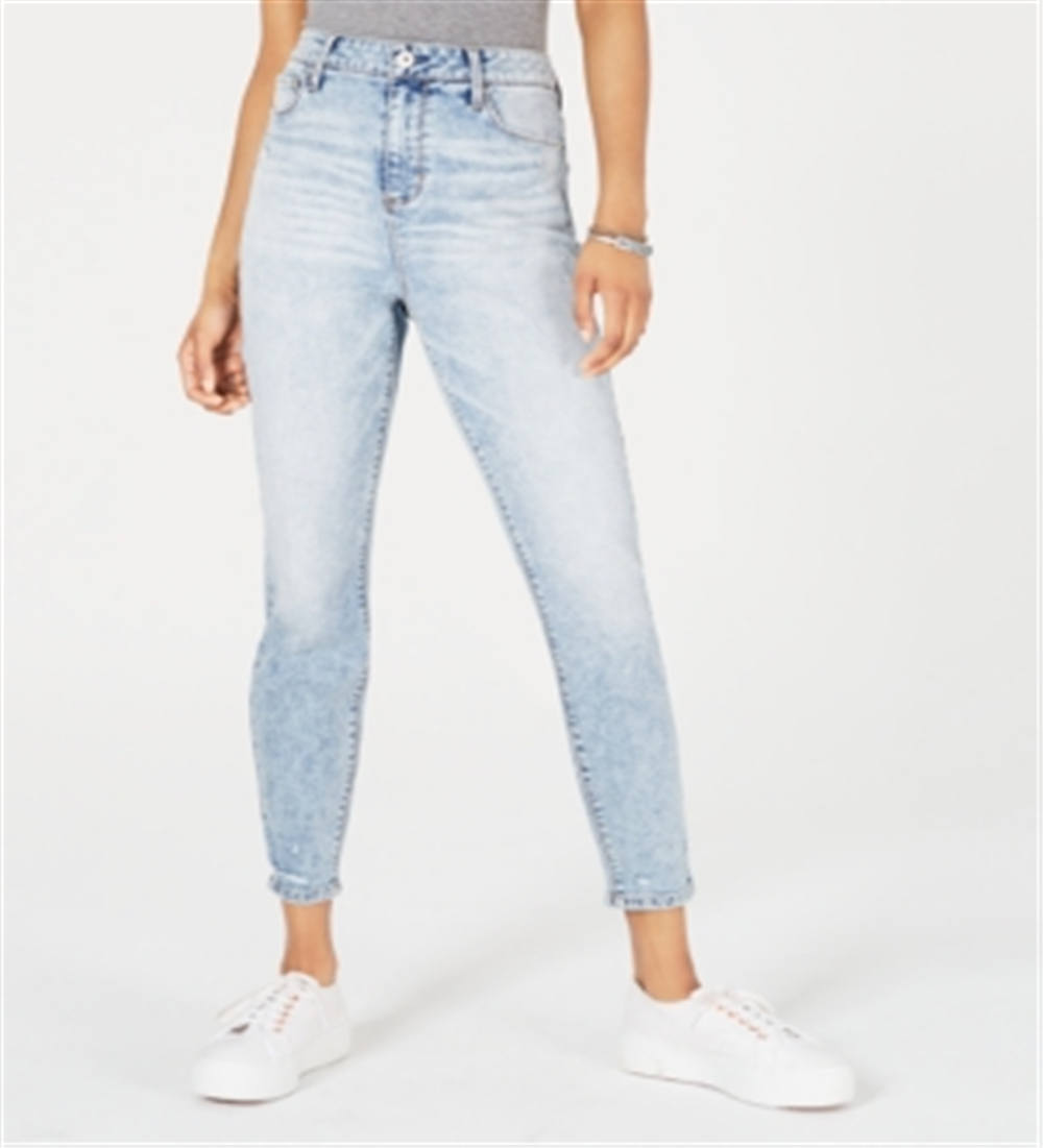Calça jeans skinny destruída Vanilla Star Mario Super High Rise feminina, azul, tamanho 7