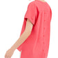 Blusa feminina Alfani com decote em V, lisa, rosa, tamanho grande