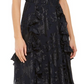 Vestido midi feminino metálico com decote em V da INC International Concepts, preto, tamanho M