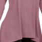 Blusa trapézio feminina Alfani lisa, manga comprida, gola redonda, rosa, tamanho grande